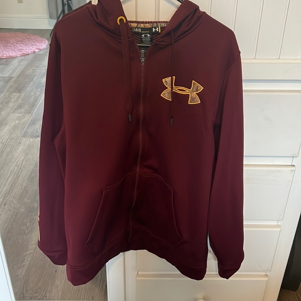 Burgundy Under Armour Zip Up Hoodie